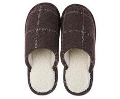 Pantofole Pantofole da casa in cotone in stile giapponese Pantofole da interno a quadri da uomo Pantofole invernali calde con fondo spesso Pantofole antiscivolo Scarpe da casa camera da letto pantofol