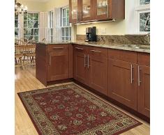 Ottomanson Tappeto dal design orientale con motivo persiano, collezione Ottohome, fondo in gomma, 100 cm x 150 cm, colore: Rosso