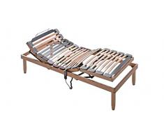 Evergreenweb - Rete Elettrica Una Piazza e Mezza 120x195 Ortopedica con Alzata Motorizzata Base Letto a Doghe in Legno Naturale Rinforzata, Piedi Smontabili Pieghevole, Regolatori, Detraibile Offerta