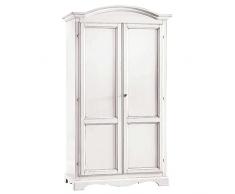 Milani Home s.r.l.s. Armadio 2 Ante in Legno Massello 107x55x197