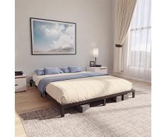 Dreamzie Strutura Letto Contenitore 140x200 in Metallo con Rete Struttura Letto Matrimoniale Contenitore con Piedi, Altezza 25 cm - Montaggio Facile