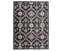 TAPISO Dubai Tappeto Salotto Orientale Soggiorno Classico Grigio Scuro Tradizionale Floreale A Pelo Corto 140 x 200 cm