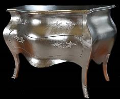 Casa Padrino cassettiera barocca 120 cm argento - mobili in stile antico