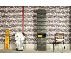 pib - Credenze - Cassettiera da 10 cassetti in Stile Vintage, Deciso Stile Industrial e Vintage
