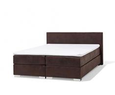 Beliani Letto boxspring in Pelle Marrone 160 x 200 cm President