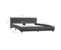 Festnight Struttura Letto Singolo/Matrimoniale Moderno in Ecopelle Bianco e Nero,Giroletto Singolo/Matrimoniale in Ecopelle Moderno,Letto in Ecopelle,Letto Moderno 90/160/180x200 cm
