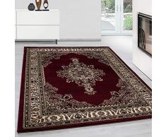 Teppium tappeto orientale orientale tradizionale medaglione orientale a macchina intrecciato a macchina rosso, Maße:80x150 cm
