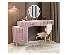 YANLI2233 Toelette Mobilia da Camera da Letto da Camera da Letto di Lusso Moderno Biglietto da Letto in Ferro Salone con tavola di Trucco cassetto e Combinazione Sedia Postazione Trucco