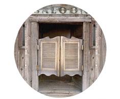 Tappeto rotondo con stampa retrò Cowboy Western Country Farm in morbida flanella antiscivolo tappeto circolare lavabile per soggiorno, divano camera da letto, tappeto da bagno, 61 cm