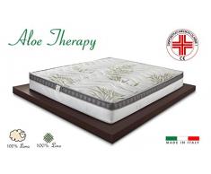 Materasso Memory mod. ALOE THERAPY alto 26cm Matrimoniale 180x200 con dispositivo medico Classe 1 detraibile , 7 cm Memory, onda a 11 zone di portanza differenziata, Rivestimento sfoderabile Lana/Lino Full 3D Air , in OMAGGIO GUANCIALE/I