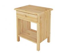 Erst-Holz Comodino in Pino massello con 1 cassetto e Un ripiano Aperto 90.20-K0