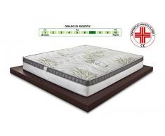 Materasso Memory mod. ALOE THERAPY alto 26cm SINGOLO 80x190 con dispositivo medico Classe 1 detraibile , 7 cm Memory, onda a 11 zone di portanza differenziata, Rivestimento sfoderabile Lana/Lino Full 3D Air , in OMAGGIO GUANCIALE/I