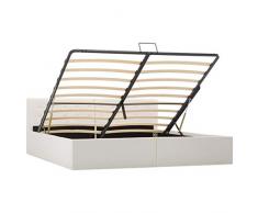 Tidyard Struttura Letto Giroletto Telaio Idraulico in Ecopelle con Contenitore e Doghe,Struttura Letto Singolo Matrimoniale in Ecopelle Moderno 90x200cm/140x200 cm/160x200 cm/180x200 cm