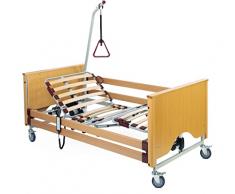 LETTO DEGENZA ELETTRICO - 3 SNODI 4 SEZIONI - FUNZIONE TRENDELENBURG - PIANO RETE CON DOGHE IN LEGNO - Mod. PMN SWING - Alzamalati e tavolino telescopico IN OMAGGIO