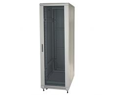LINK ARMADIO RACK 19 42 Unità, dimensioni (A) 2055, (L) 600, (P) 600 mm. COLORE GRIGIO, PORTA VETRO