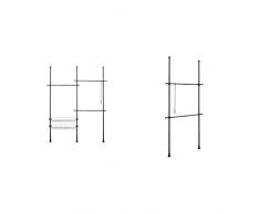 Wenko Sistema telescopico HERKULES Duo nero - Sistema regolabile di organizzazione & Sistema armadio telescopico HERKULES Basic nero - Sistema regolabile di organizzazione