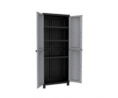 Terry Twist Black 2680 Armadio Alto in Plastica Tuttopiani, 68 x 39 x 170 cm, Grigio/Nero