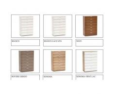 Relax e Design Mobile CASSETTIERA 7 CASSETTI 112x75x38 Vari Colori (Bianco)