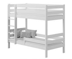 Générique Letto a castello in legno naturale di pino 80 x 180 cm Bianco Victor