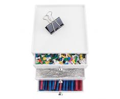mDesign organizer scrivania – cassettiera ufficio – colore: bianco – 3 eleganti cassetti cancelleria – per una scrivania sempre in ordine