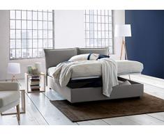 Talamo Letto Matrimoniale sfoderabile Contenitore Veronica Made in Italy Grigio