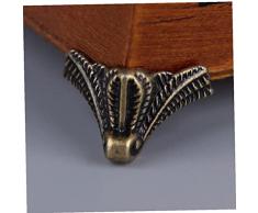 Onsinic Piedi 4pcs Mobili Leg in Lega di Zinco Tabella Miglioramento Box Antico Piedi di Piedino Dangolo Protector per Escursioni Comodino Sofa
