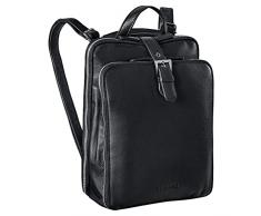 STILORD Vienna Borsa Zaino Vera Pelle in Stile Vintage Zaino per Uomo Donna Borsa a Tracolla Porta PC 13,3 Pollici Zainetto Città ideale Como Borsa Viaggio Cuoio, Colore:nero