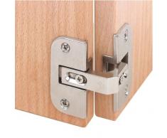 GedoTec cerniera porta pieghevole armadio angolare mobili Acciaio nichelato Fuge 4 - 18 mm per con Angolo apertura 150° 3-dimensionale regolabile Qualità del marchio Zona living - 4 Stück