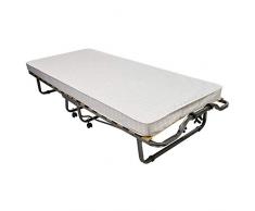 Veraflex 270/90x200 COV Colonia - Letto per gli ospiti, 90 x 200 cm, telaio in metallo antracite, materasso grigio chiaro con custodia protettiva