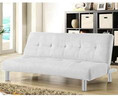 Gstore Divano Letto RECLINABILE (JS - 560 Bianco Microfibra)