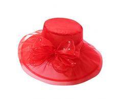 2023 Y9K - Prim-Day Cappello da donna da sposa per feste Fascinator quotidiano Tè da sposa Cappellini da baseball per cappelli da baseball armadio, Rosso, Etichettalia unica