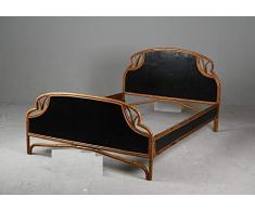 AubryGaspard - Struttura letto in rattan colorato, 2 persone, 140 x 190 cm