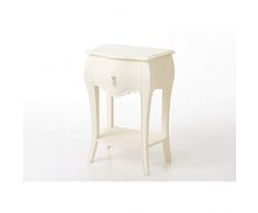 Amadeus - Comodino Barocco Chic in Murano, Colore: Bianco