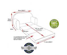 PRO COSMO Bambini Divano Letto FUTON Bambini MOBILI+Gratis Pouf/POGGIAPIEDI & Cuscino (H18)