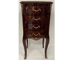 Casa Padrino cassettone barocco con 4 cassetti marrone scuro/ottone - Cassettone in legno massello fatta a mano in stile barocco - Mobili barocchi fatti a mano - Nobile e Magnifico