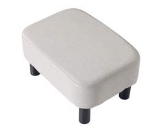 YMYNY Poggiapiedi 42 cm, Pouf Rettangolare con Stabili Gambe in Legno, Poggiapiedi Moderno in Tessuto di Lino Sgabello Cambio Scarpe per Soggiorno Camera da Letto, Grigio Chiaro