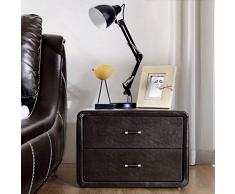 Bedside table Comodino Comodino Moderno in Pelle Armadio Semplice per La Moda Armadietto Piccolo Comodino Comodino (Color : Dark Brown, Size : 54 * 40 * 37cm)