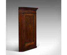 Antico armadio angolare, inglese, noce, mogano, parete, armadio, georgiano