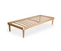 SomnusSana Rete Ortopedica in Legno di Faggio 110x200 Singola Alta 37cm con 14 doghe da 6.8 cm