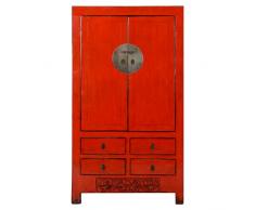Fine Asianliving Armadio Antico Cinese Per Matrimoni Rosso L104xP50xH186cm