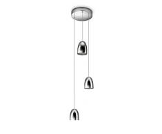 Philips Wolga Lampadario Moderno LED, Design Camera da Letto, Cucina, Salotto, 3 Luci, in Metallo Cromo (3X3W Lampadine Incluse)