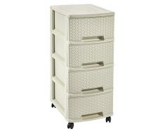 Keter My Style Cassettiera con Cassetti, 4 x 10 l, off White, 26x35x68 cm