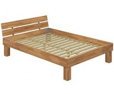Erst-Holz Moderno Letto/futon 120x200 in Faggio Laccato con doghe rigide Anche per Anziani 60.81-12