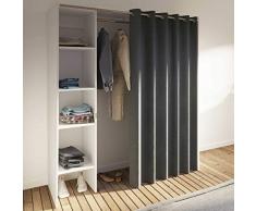 Temahome Tom Boston B4 Cabina Armadio, Legno, Bianco/Nero (White & Antracite), 1 Column