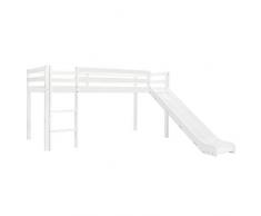 vidaXL Letto a Castello con Scivolo e Scala Letto a Soppalco Cameretta per Bambini con Resistente Comoda Solida Stile da Favola in Pino 97x208cm