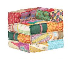 Festnight Divano Modulare ad Angolo Patchwork in Tessuto,per Soggiorno e Camera da Letto