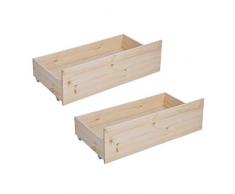 Set di 2 cassetti sotto letto in legno robusto, cassettiera rimovibile con ruote in plastica a basso rumore, montaggio rapido, risparmio di spazio, design per abbigliamento