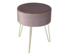WOLTU SH64rs Sgabello Basso Rotondo per Salotto Camera da Letto Poggiapiedi di Velluto Rosa