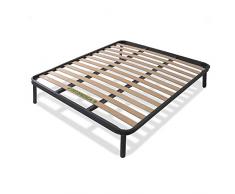 Dormiland - Rete Letto Ortopedica Misura 120 x 190 cm a Doghe in Legno e Struttura in Acciaio; Altezza Totale 35cm. Personalizzata
