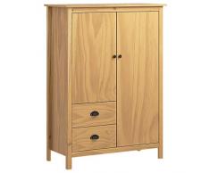 Kstyhome Armadio a 2 Ante Hill Range Mobilia Guardaroba Armadio Alto Armadio Multiuso 99x45x137cm Marrone Miele Pino Massiccio